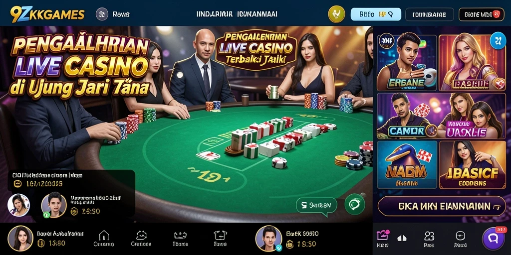 Tampilan gameplay Live Casino yang seru di 9ZKGAMES.