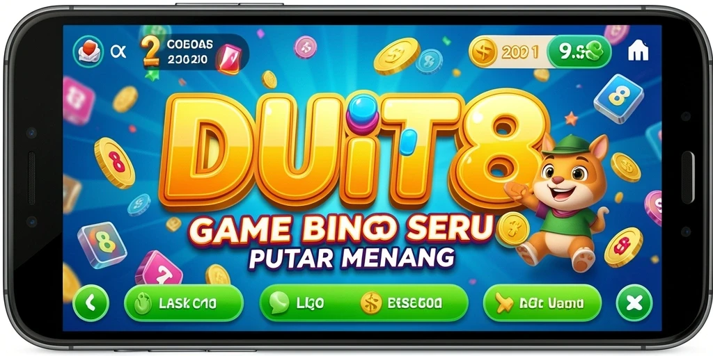 Tampilan gameplay DUIT8 yang penuh warna dan menarik.