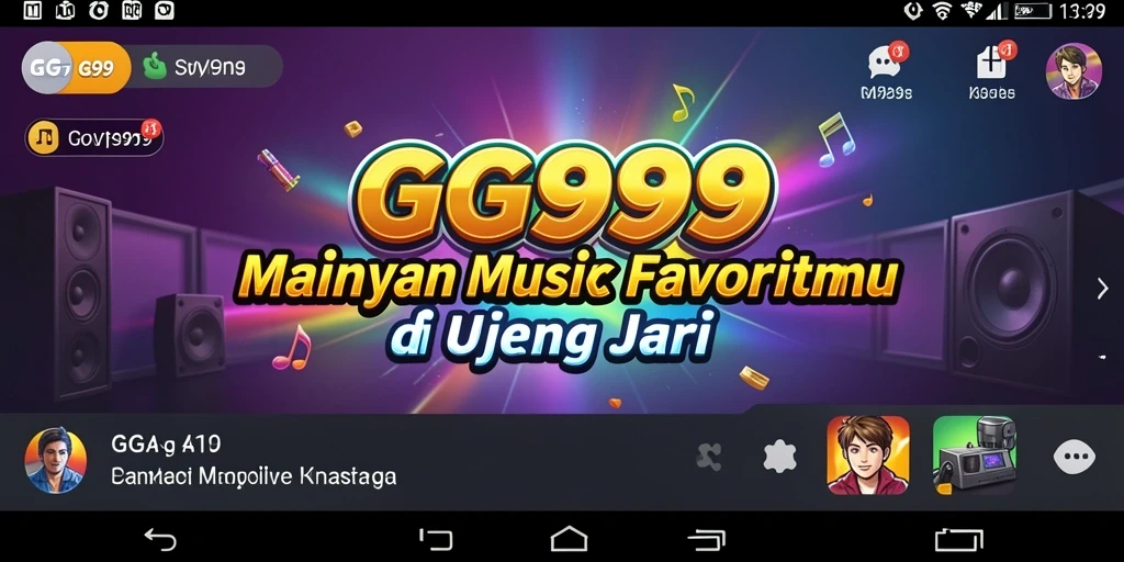 Screenshot utama GG999 yang menunjukkan gameplay musik yang interaktif.
