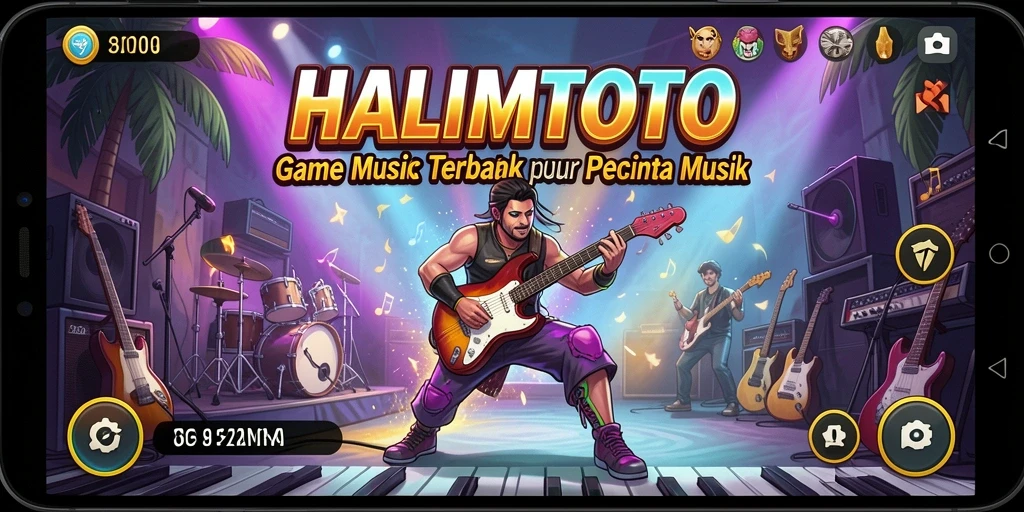 Screenshot gameplay HALIMTOTO menampilkan pengalaman musik yang menyenangkan.