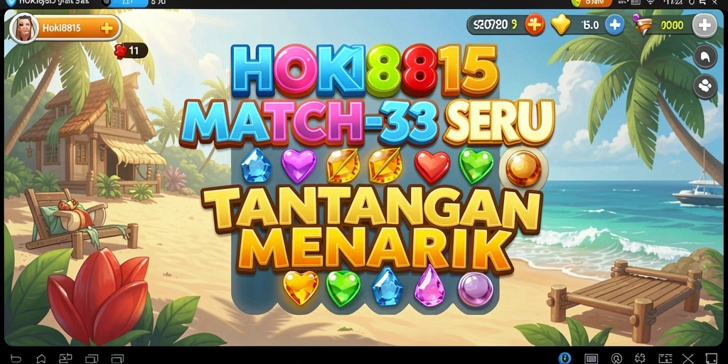 Tampilan gameplay HOKI8815 dengan tantangan Match-3 yang mendebarkan.
