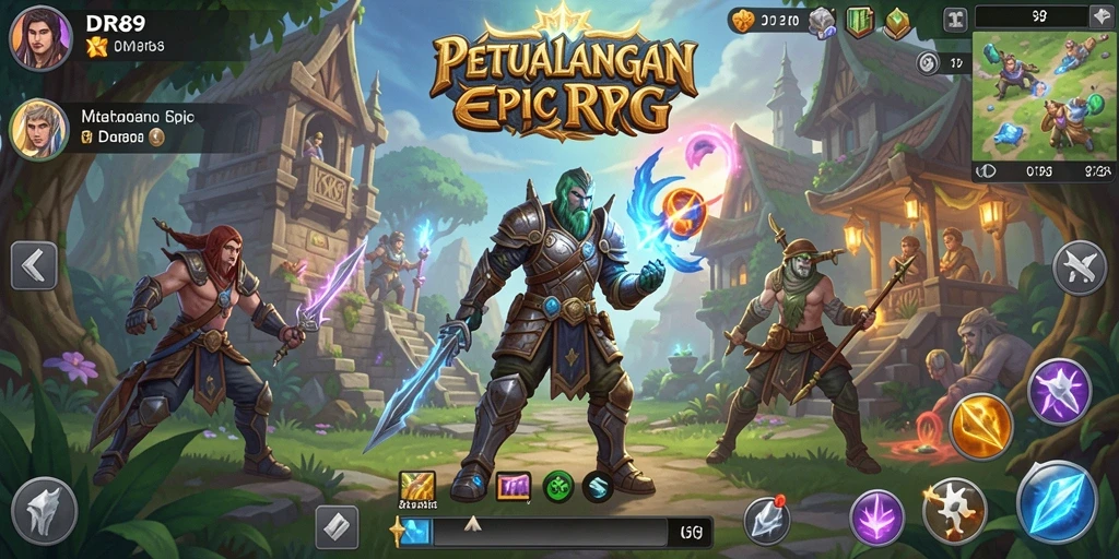 Tampilan screenshot IDR89 menampilkan aksi pertempuran seru dalam dunia RPG yang luas.