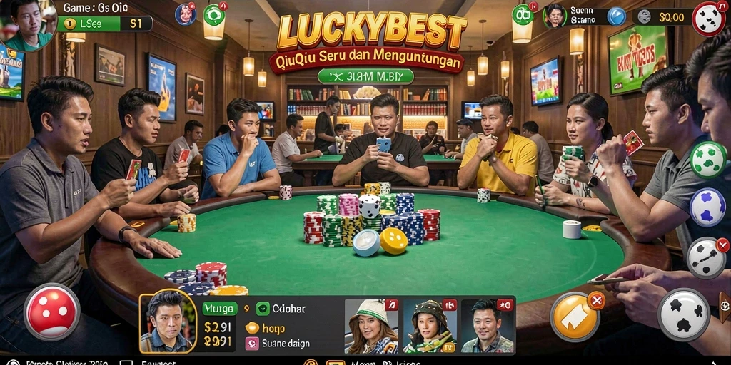 Screenshot LUCKYBEST menampilkan gameplay QiuQiu yang mendebarkan.