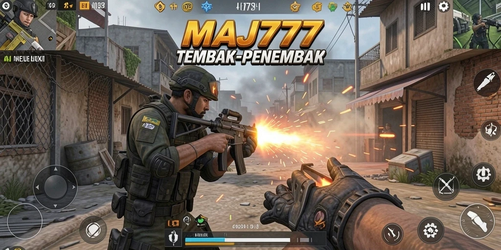 Tangkapan layar dari gameplay MAJ777 yang mendebarkan dengan aksi tembak-menembak.