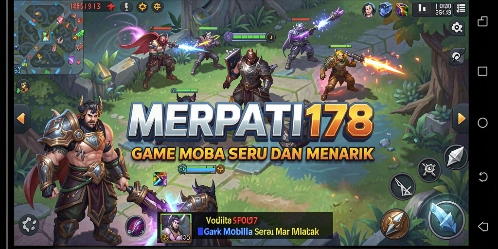 Screenshot gameplay MERPATI178 menampilkan aksi pertempuran yang dinamis.