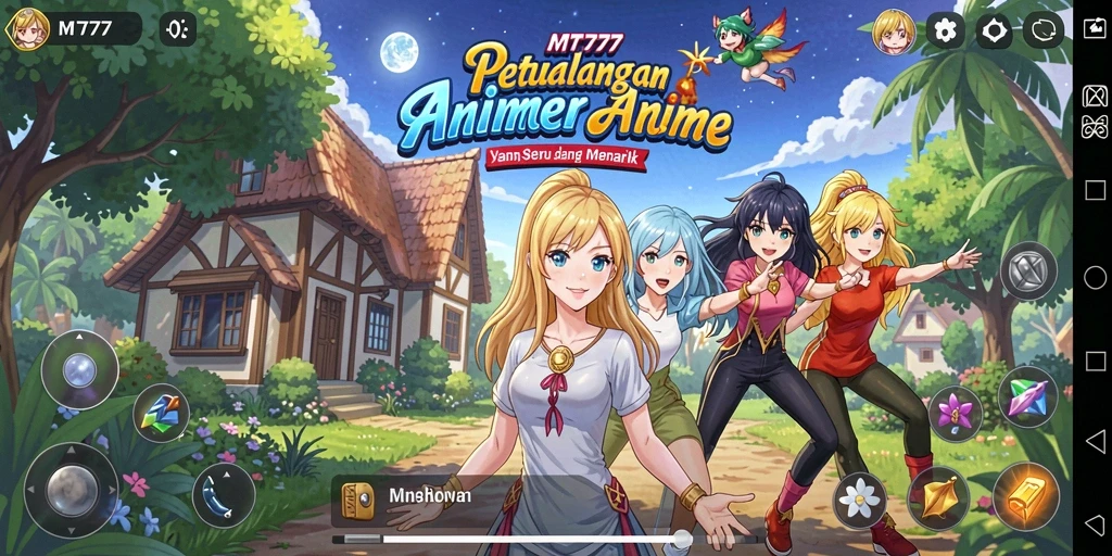 Tampilan gameplay MT777 dengan karakter Anime yang menawan dan aksi menarik.