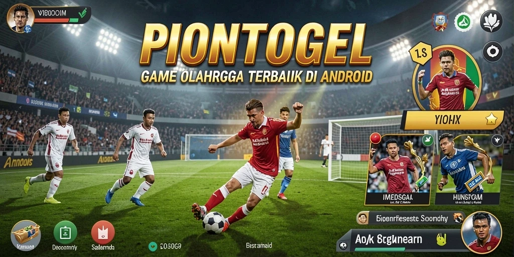 Screenshot PIONTOGEL menampilkan aksi seru di lapangan olahraga.