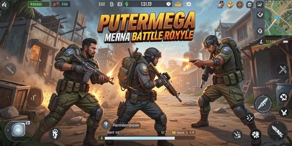 Tangkapan layar gameplay pertempuran epik di PUTERMEGA.