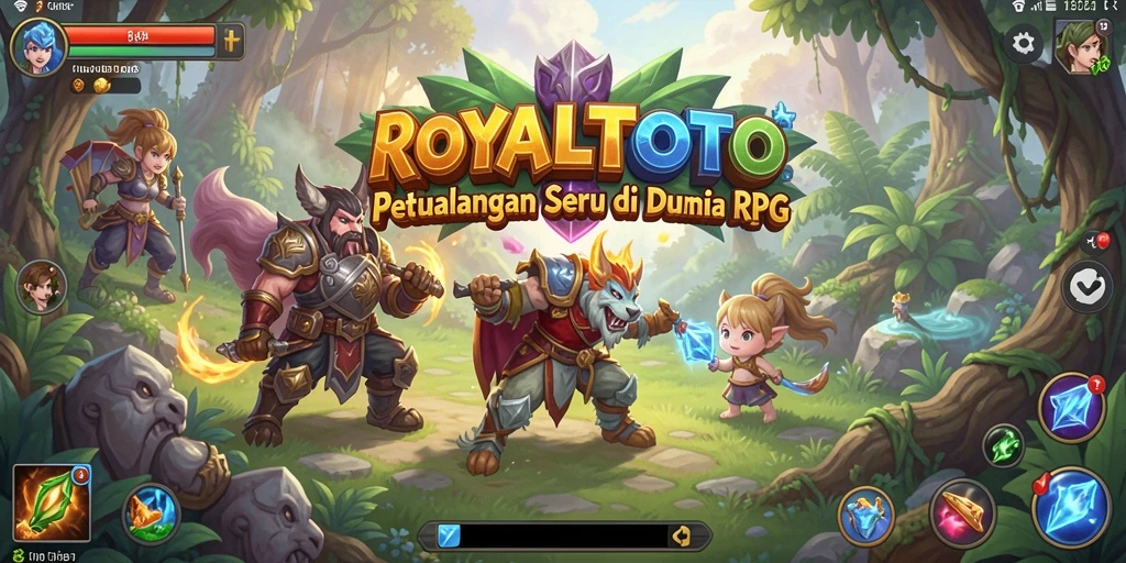 Screenshot gameplay ROYALTOTO yang menampilkan aksi petualangan RPG.