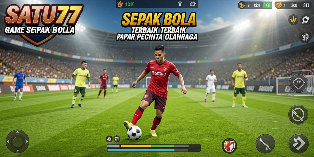 Gameplay SATU77 yang menarik dengan aksi sepak bola seru.