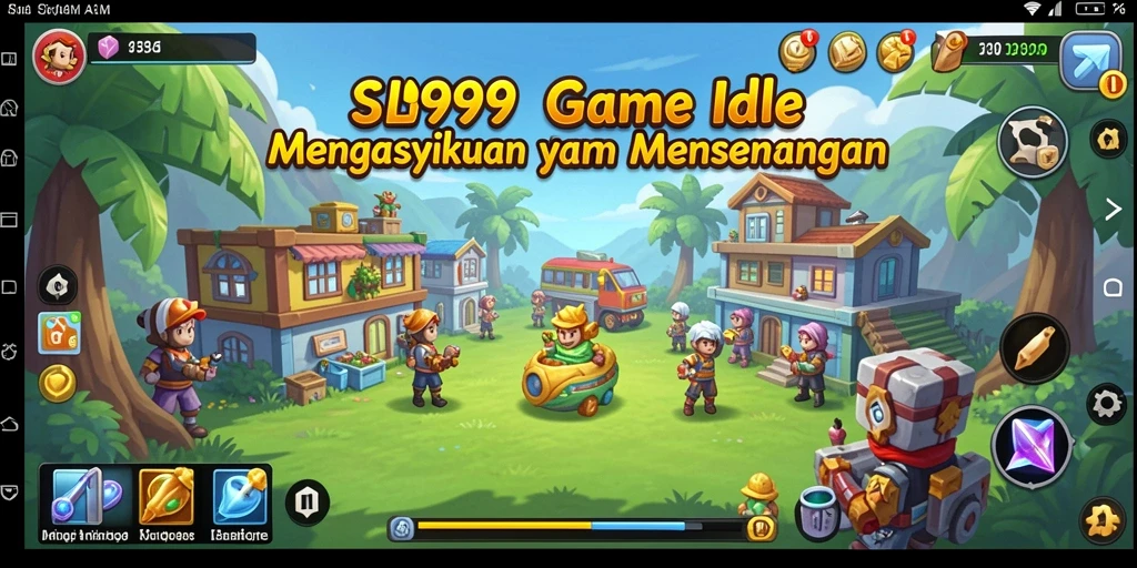 Tampilan gameplay Idle SL999 yang menawan dan penuh warna.