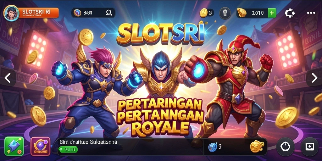 Gameplay seru di SLOTSRI dengan pertarungan Battle Royale yang intens.