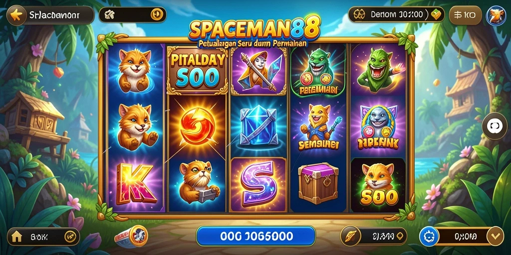 Tampilan gameplay yang menarik dari SPACEMAN88 dengan efek visual slot.