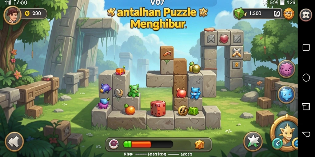 Screenshot gameplay V07 menampilkan tantangan Puzzle yang seru dan menarik.