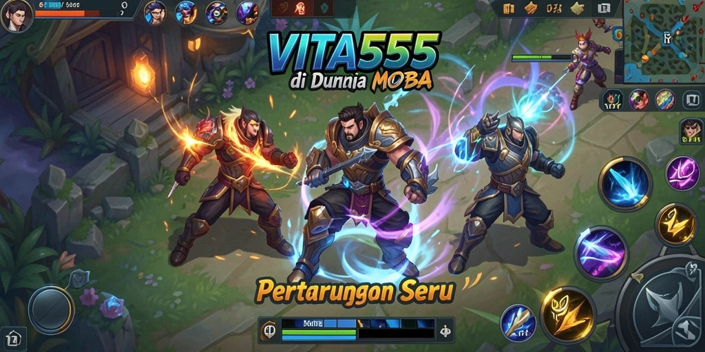 Gameplay seru VITA555 dengan pertarungan tim yang intens.