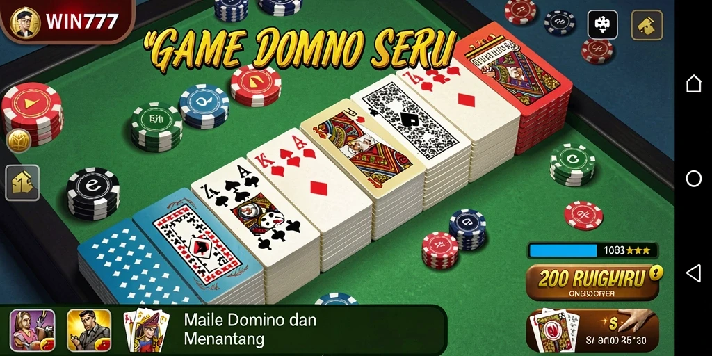 Screenshot gameplay WIN777 yang menunjukkan aksi bermain Domino.